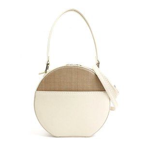 Auth VASIC Handbag Crossbody Shoulder Bag Light Beige Leather
